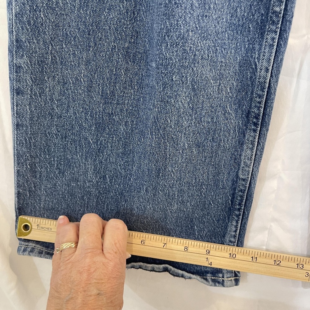 Free Assembly Jeans Womens 10 Blue Super High Rise Wide Leg Front Patch Pockets - Picture 10 of 16